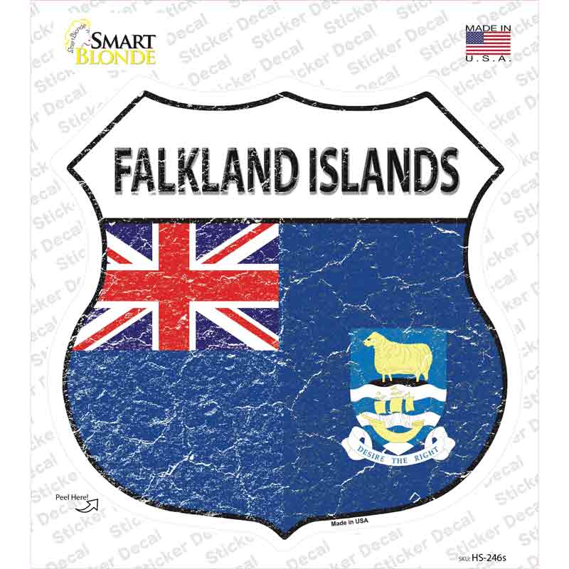 Falkland Islands Flag Novelty Highway Shield Sticker Decal