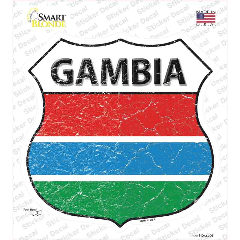 Gambia Flag Novelty Highway Shield Sticker Decal