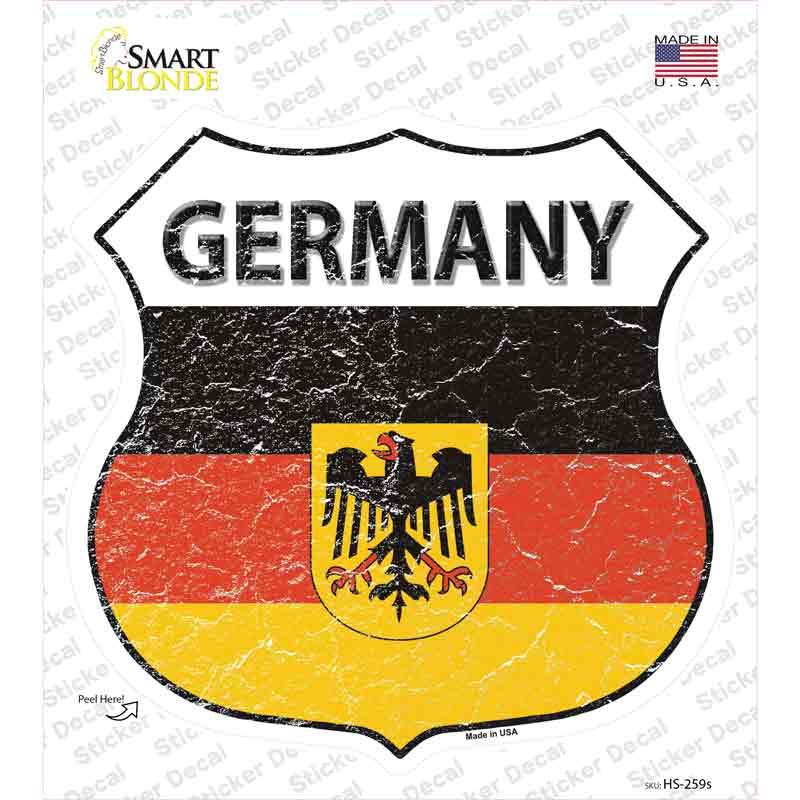 Germany Flag Novelty Highway Shield Sticker Decal