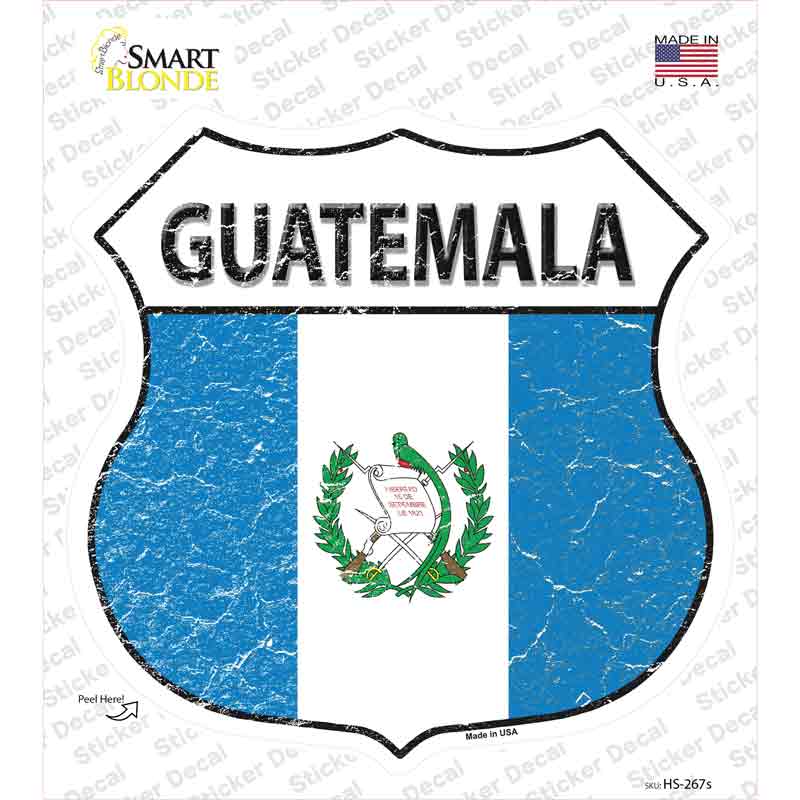 Guatemala Flag Novelty Highway Shield Sticker Decal