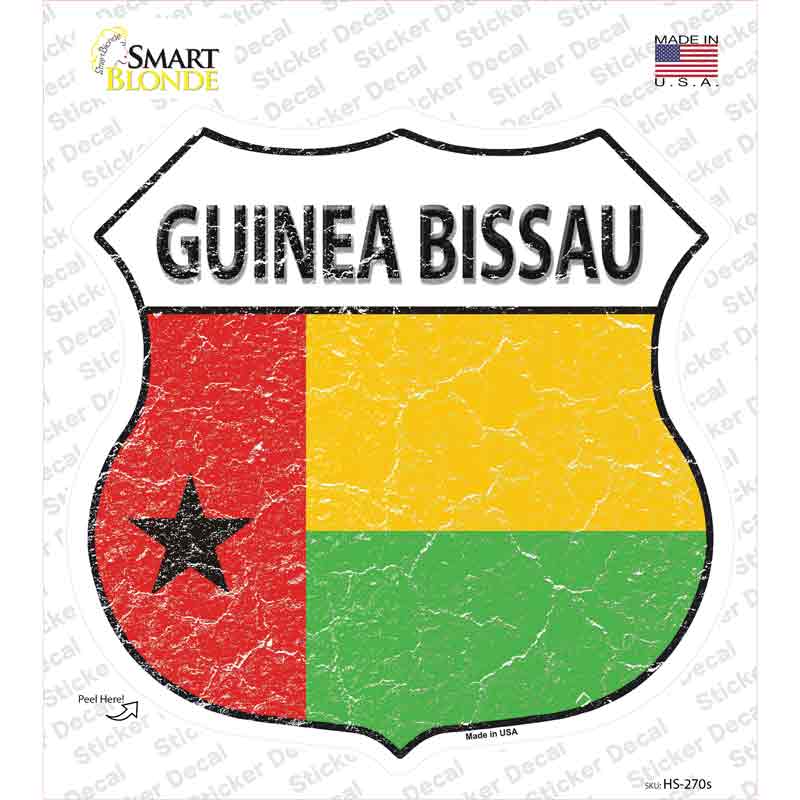 Guinea Bissau Flag Novelty Highway Shield Sticker Decal