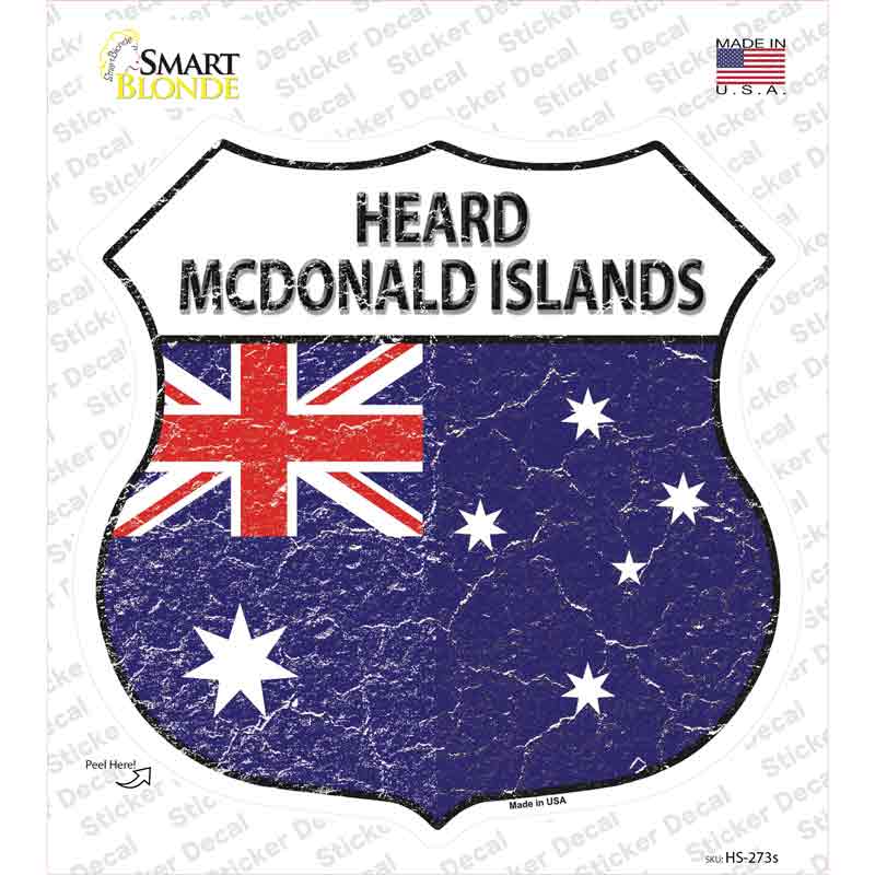 Heard McDonald Islands Flag Novelty Highway Shield Sticker Decal