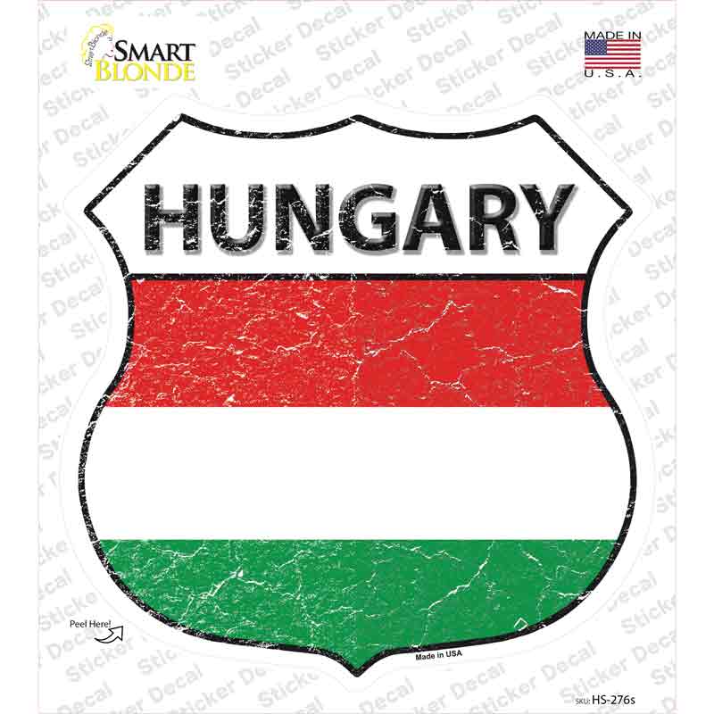 Hungary Flag Novelty Highway Shield Sticker Decal