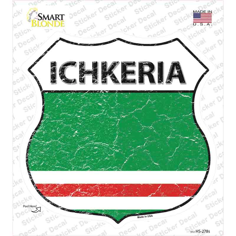 Ichkeria Flag Novelty Highway Shield Sticker Decal