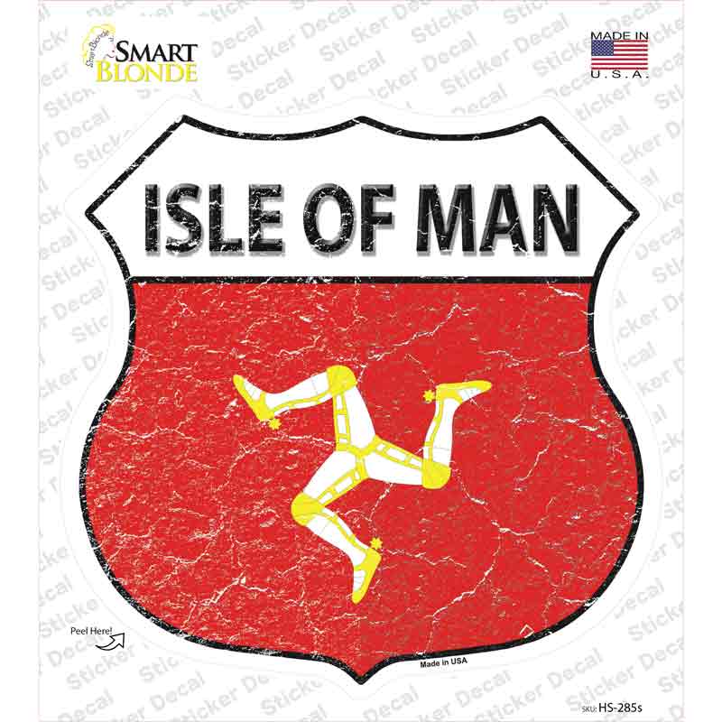 Isle of Man Flag Novelty Highway Shield Sticker Decal