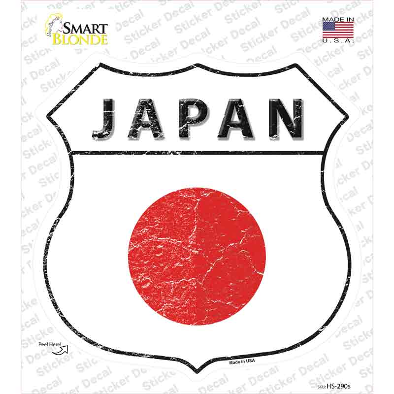 Japan Flag Novelty Highway Shield Sticker Decal