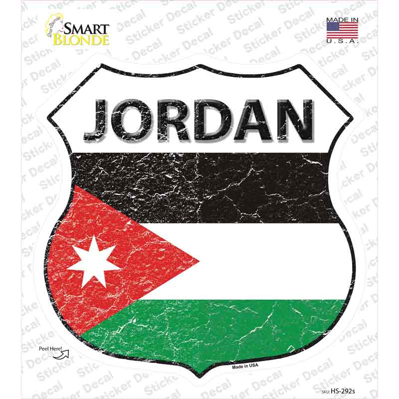 Jordan Flag Novelty Highway Shield Sticker Decal