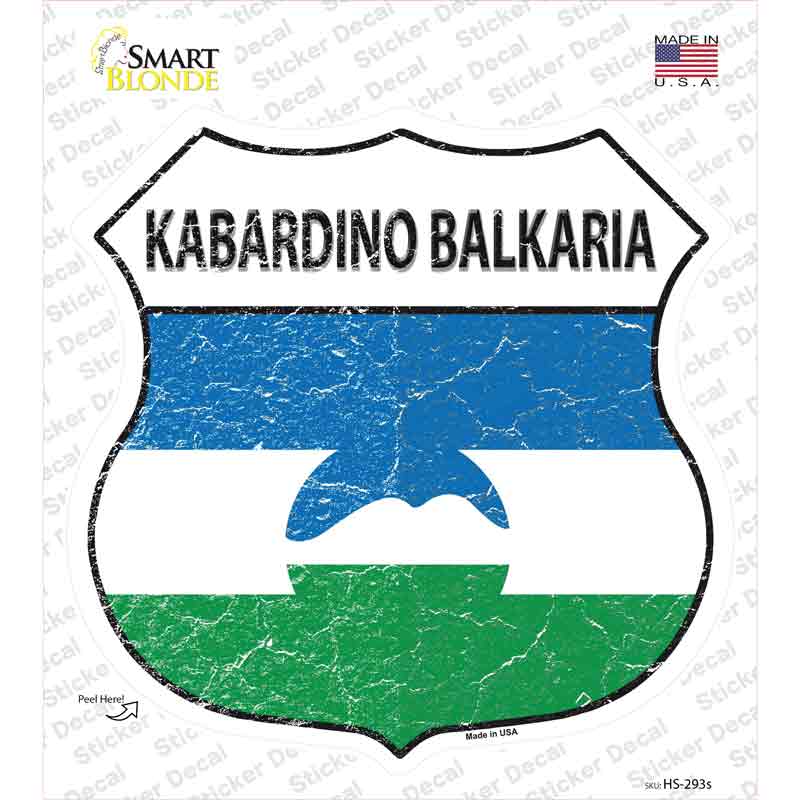 Kabardino Balkaria Flag Novelty Highway Shield Sticker Decal
