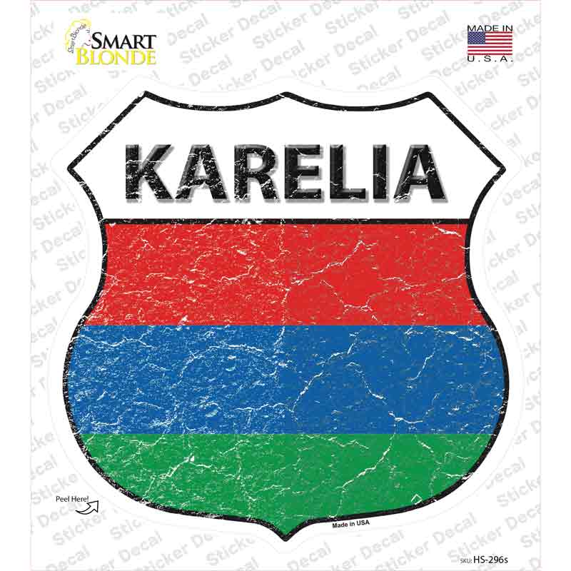 Karelia Flag Novelty Highway Shield Sticker Decal