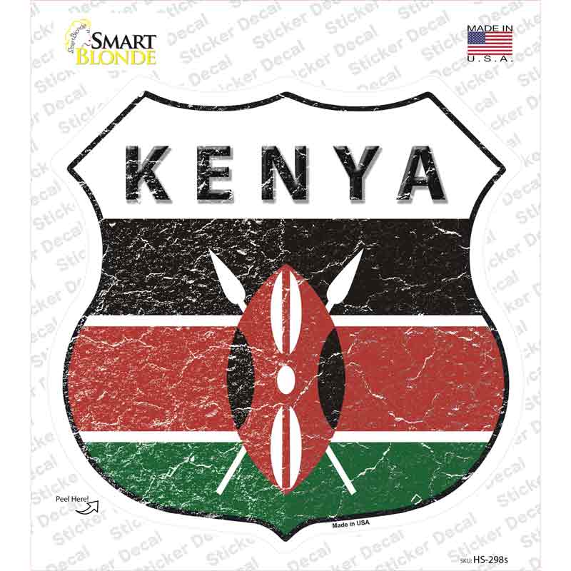 Kenya Flag Novelty Highway Shield Sticker Decal