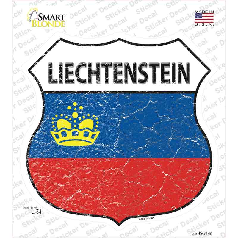 Liechtenstein Flag Novelty Highway Shield Sticker Decal