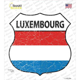 Luxembourg Flag Novelty Highway Shield Sticker Decal