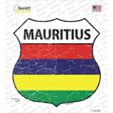 Mauritius Flag Novelty Highway Shield Sticker Decal