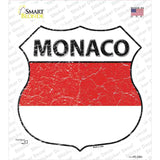 Monaco Flag Novelty Highway Shield Sticker Decal