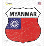 Myanmar Flag Novelty Highway Shield Sticker Decal