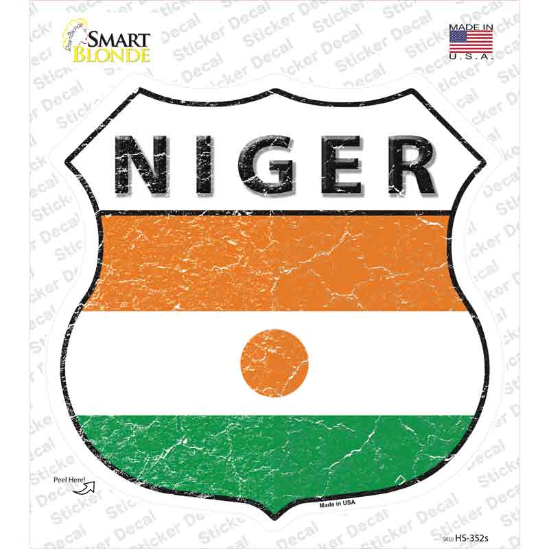 Niger Flag Novelty Highway Shield Sticker Decal