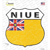Niue Flag Novelty Highway Shield Sticker Decal