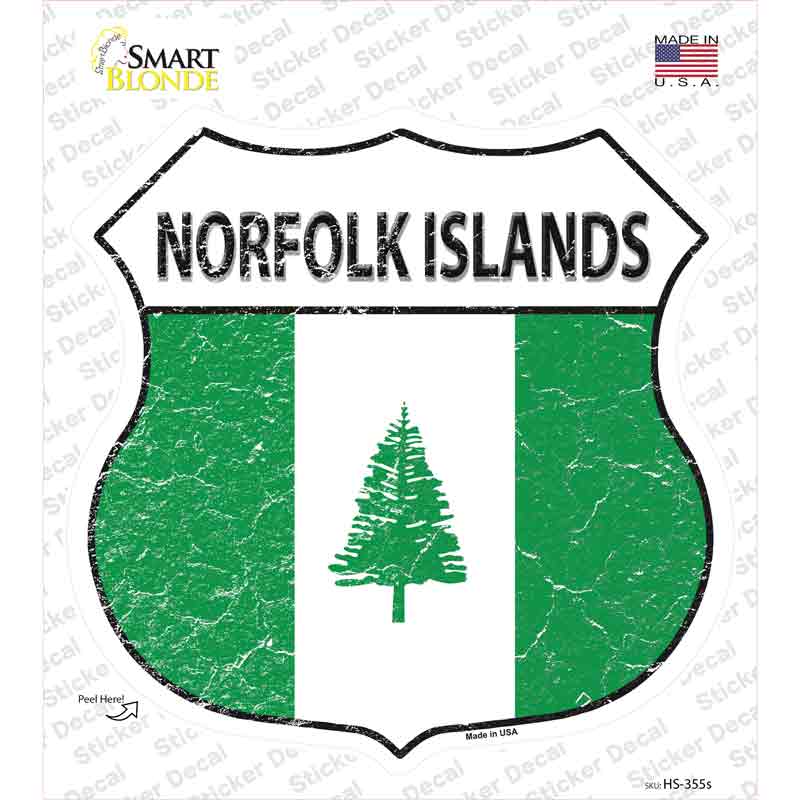 Norfolk Islands Flag Novelty Highway Shield Sticker Decal