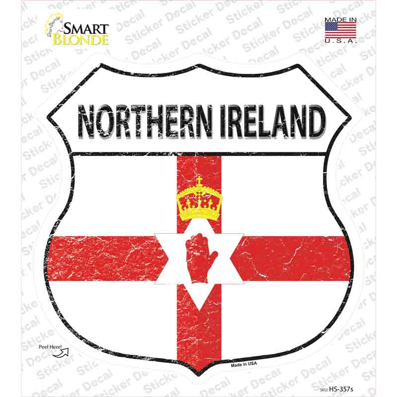 Northern Ireland Flag Novelty Highway Shield Sticker Decal
