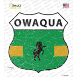 Owaqua Flag Novelty Highway Shield Sticker Decal