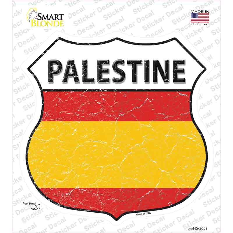 Palestine Flag Novelty Highway Shield Sticker Decal