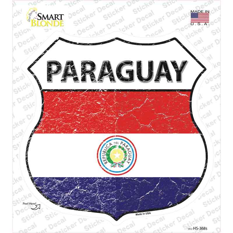 Paraguay Flag Novelty Highway Shield Sticker Decal