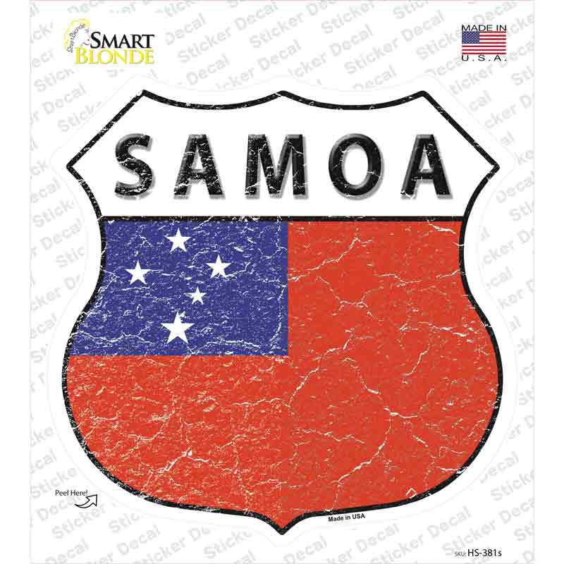 Samoa Flag Novelty Highway Shield Sticker Decal