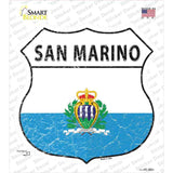 San Marino Flag Novelty Highway Shield Sticker Decal