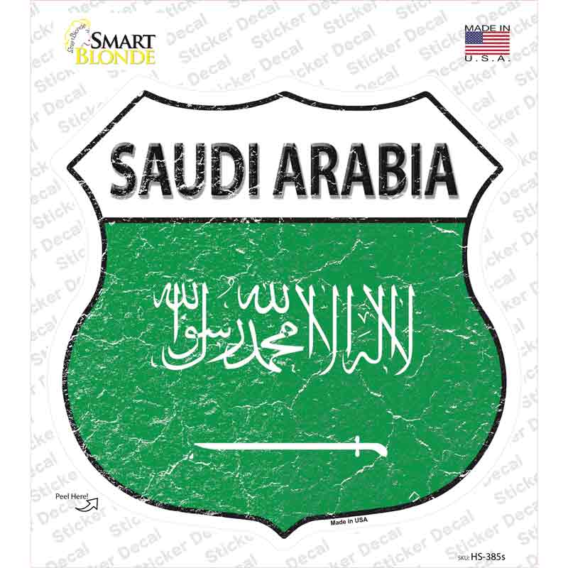 Saudi Arabia Flag Novelty Highway Shield Sticker Decal