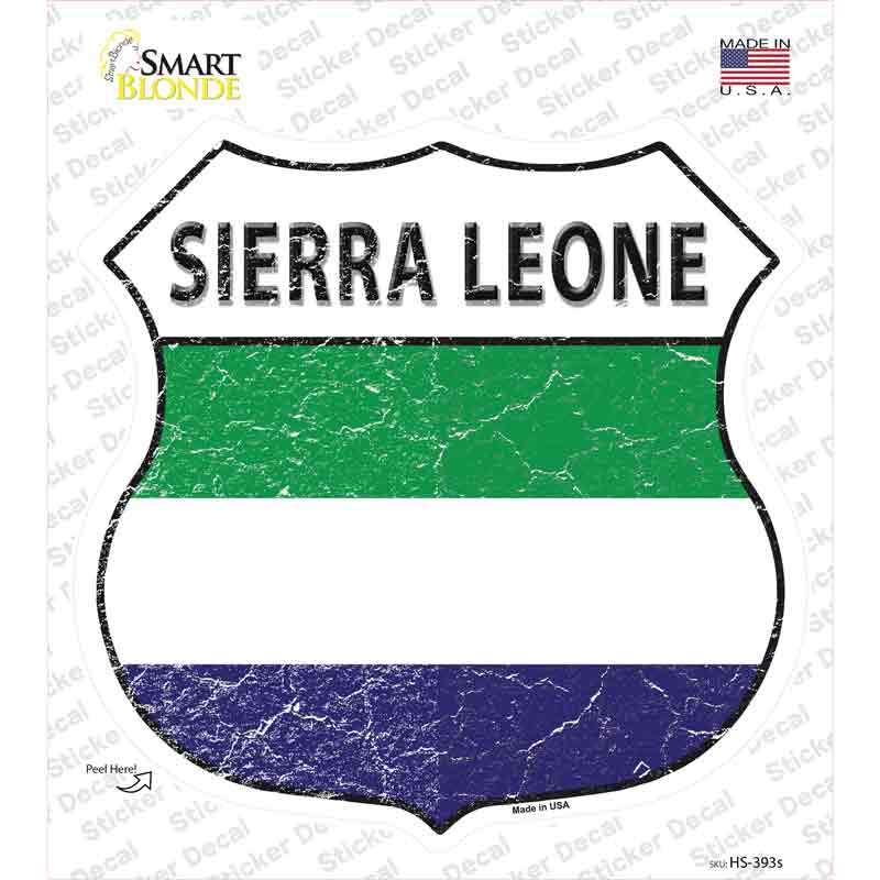 Sierra Leone Islands Flag Novelty Highway Shield Sticker Decal