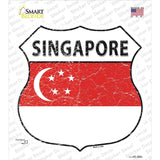 Singapore Flag Novelty Highway Shield Sticker Decal