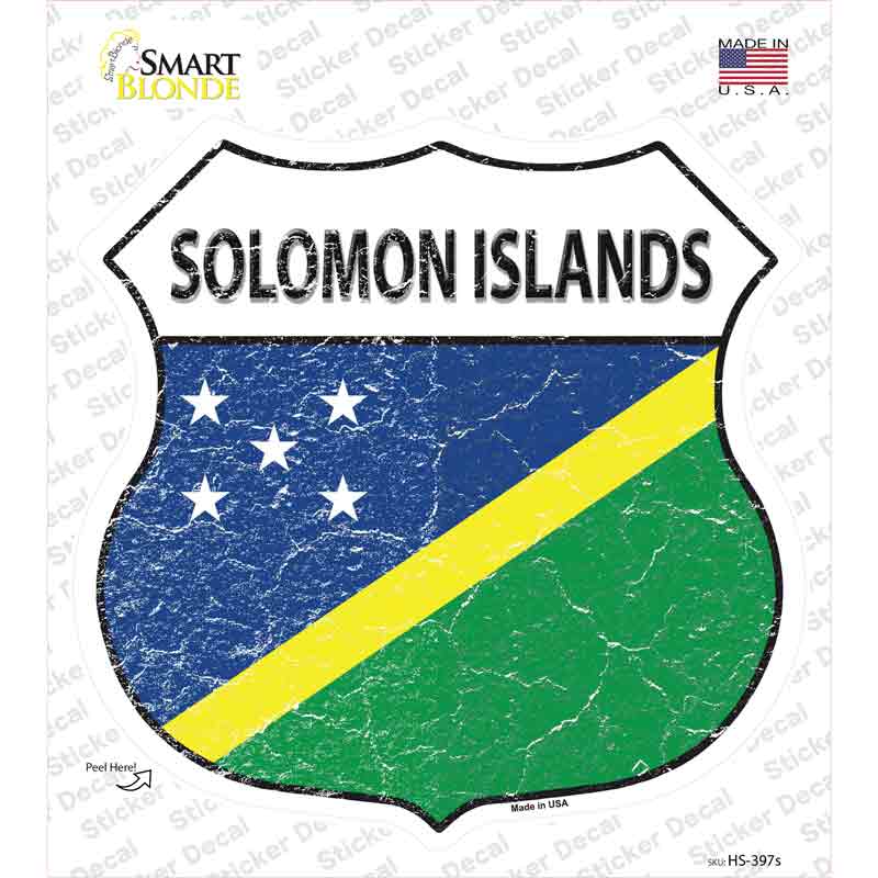Solomon Islands Flag Novelty Highway Shield Sticker Decal