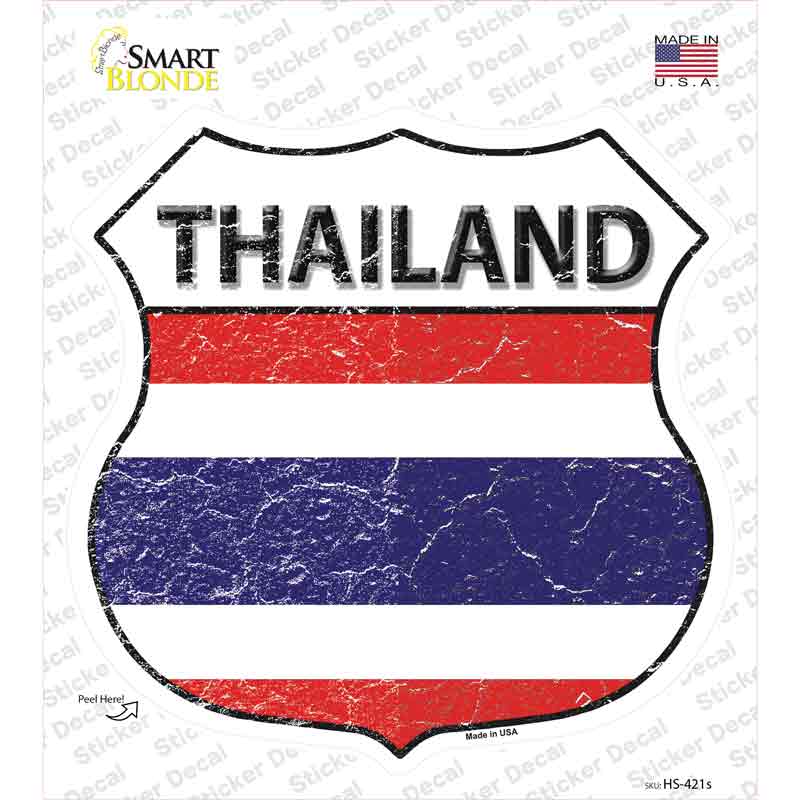 Thailand Flag Novelty Highway Shield Sticker Decal