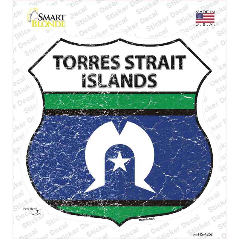 Torres Strait Islands Flag Novelty Highway Shield Sticker Decal