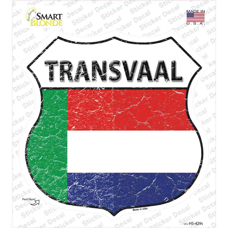 Transvaal Flag Novelty Highway Shield Sticker Decal