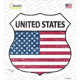 United States Flag Novelty Highway Shield Sticker Decal