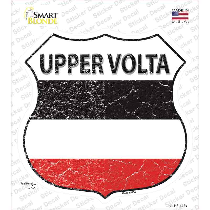 Upper Volta Flag Novelty Highway Shield Sticker Decal