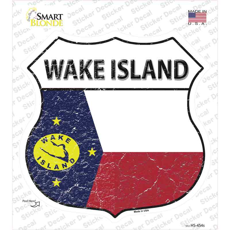 Wake Island Flag Novelty Highway Shield Sticker Decal