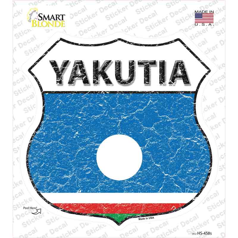 Yakutia Flag Novelty Highway Shield Sticker Decal