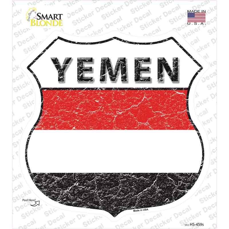 Yemen Flag Novelty Highway Shield Sticker Decal