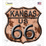 Kansas Route 66 Rusty Novelty Highway Shield Sticker Decal