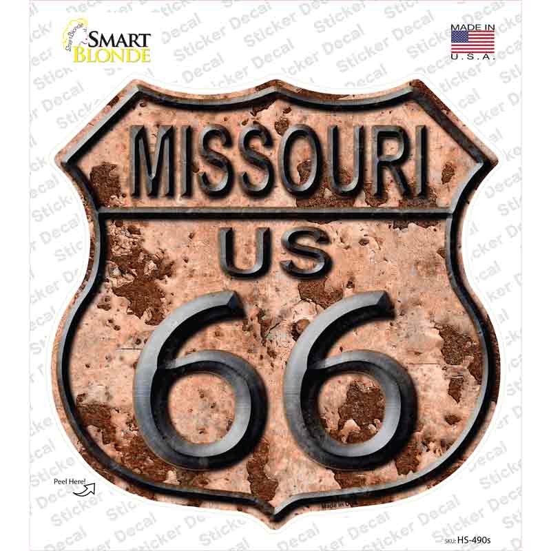 Missouri Route 66 Rusty Novelty Highway Shield Sticker Decal