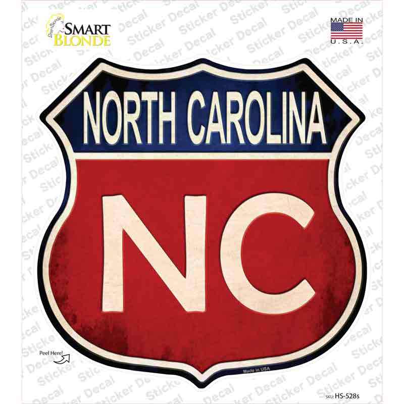 North Carolina Novelty Highway Shield Sticker Decal