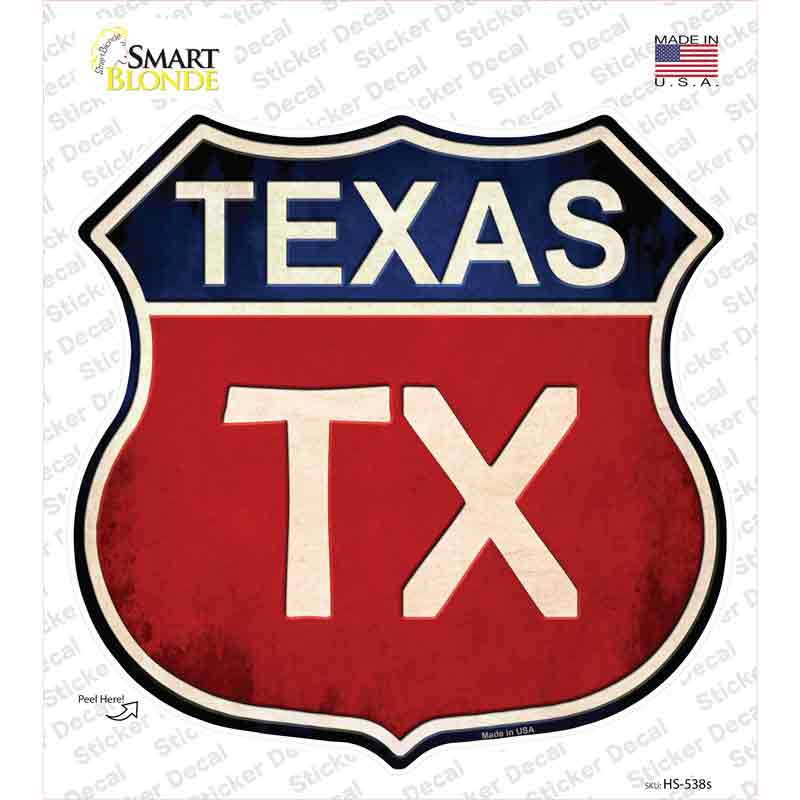 Texas Novelty Highway Shield Sticker Decal