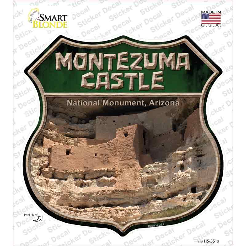 Montezuma Castle Novelty Highway Shield Sticker Decal