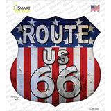 Route 66 Vertical American Flag Novelty Highway Shield Sticker Decal