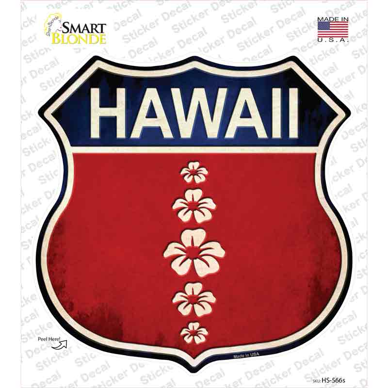 Hawaii Hibiscus Novelty Highway Shield Sticker Decal