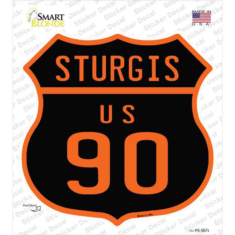Sturgis US 90 Novelty Highway Shield Sticker Decal