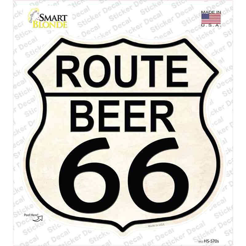 Route Beer 66 Novelty Highway Shield Sticker Decal