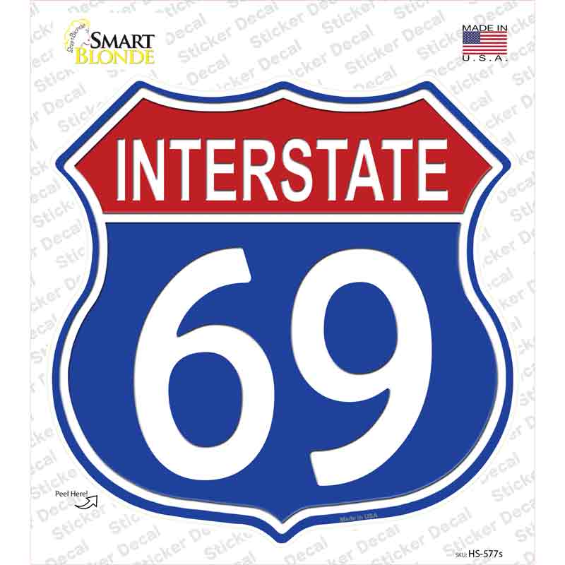 Interstate 69 Novelty Highway Shield Sticker Decal